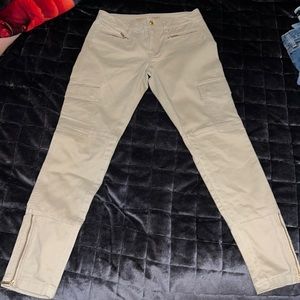 Michael Kors Women's Natural Stretch Cotton Cargo Pants
